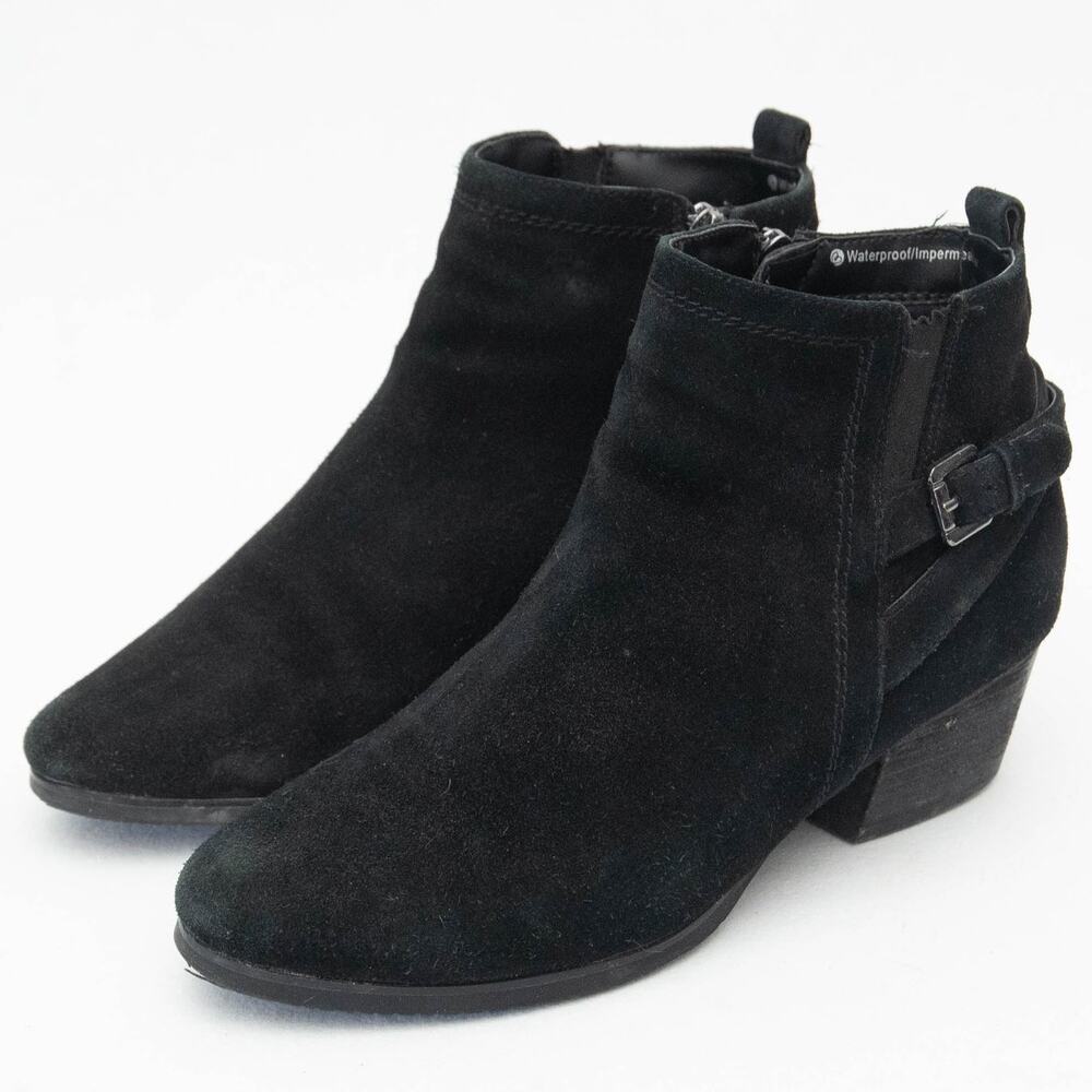 Blondo Idra Black Suede Ankle Buckle Boot Size 8.5